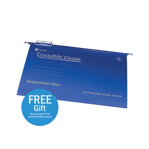 Rexel Crystalfile Classic Suspension File Foolscap Blue (Pack of 50) 78143