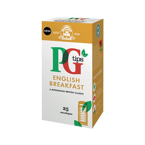 PG Tips English Breakfast Envelope Tea Bags (Pack of 25) 29013801