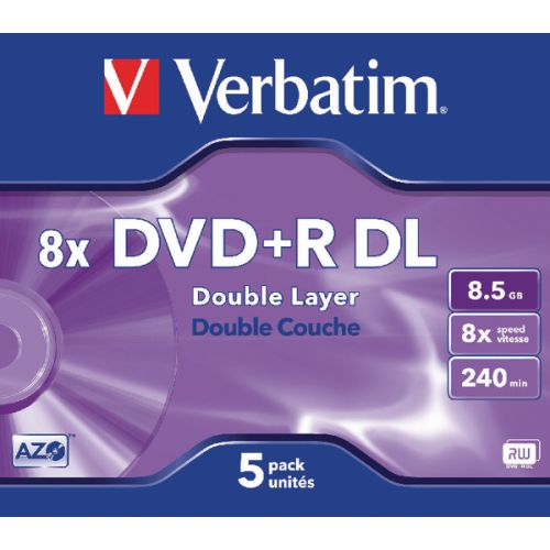 Verbatim DVD Plus R Double Layer Box of 5