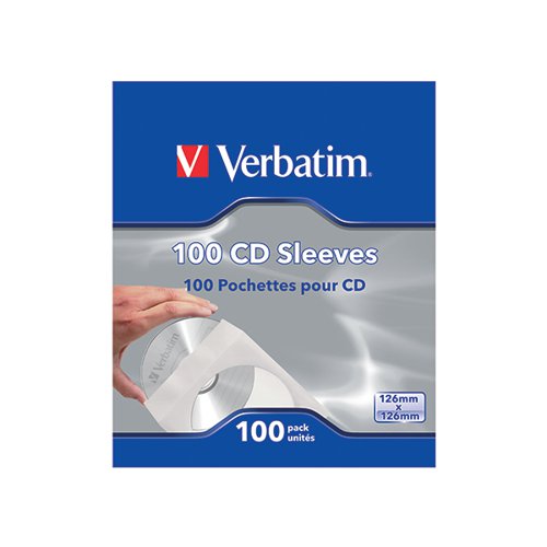 Verbatim CD/DVD Sleeves Paper (Pack of 100) 49976
