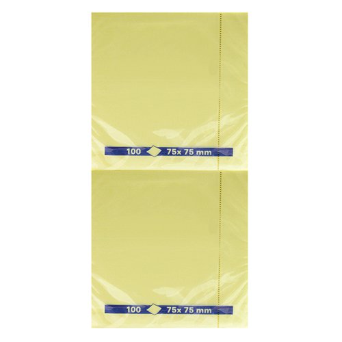 Yellow Repositionable Quick Notes Pad 75 x 75mm (Pack of 12) WX10502