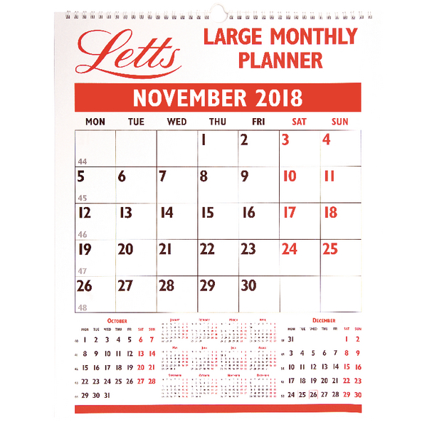 Letts Large Monthly Planner 2018 5-TLMP Letts Large Monthly Planner 2018 5-TLMP