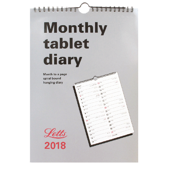 Letts Monthly Tablet Calendar 2018 6-TMT Letts Monthly Tablet Calendar 2018 6-TMT