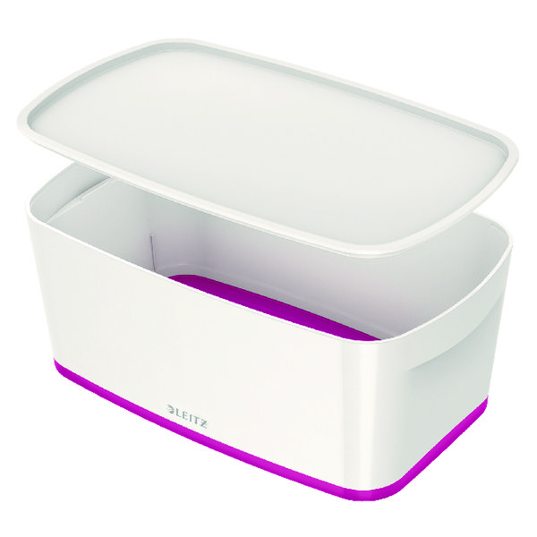Leitz MyBox Small Storage Box With Lid White/Pink 52291023 Leitz MyBox Small Storage Box With Lid White/Pink 52291023
