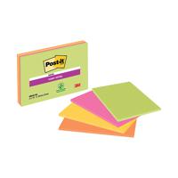 Post-it Meeting Notes Super Sticky Neon Assorted 200 x 149mm 6845-SSP Pack of 4