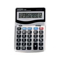 Aurora Grey/Black 12-Digit Desk Calculator (Dual power solar powered with battery back up) DT303