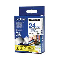 Brother P-Touch TZe Tape 24mm Blue/White TZE253
