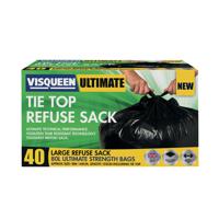 Visqueen Ultimate Tie Top Refuse Sack 80 Litre Black (Pack of 40) RS057769
