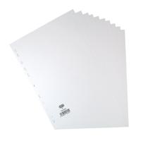 Elba Card Divider A4 10-Part 160gsm White 100204881