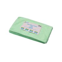 2Work Microfibre Cloth 400x400mm Green (Pack of 10) CNT01624