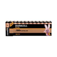 Duracell Plus AA Battery Alkaline 100% Extra Life (Pack of 24) 5009386