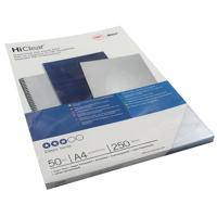 GBC HiClear Binding Covers PVC 250 Micron A4 Super Clear Pk 50 41606U
