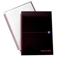 Black n Red Wirebound Hardback Notebook A4 Feint 846350115