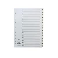 Concord Classic Index 1-15 A4 White Board With Clear Mylar Tabs 01401/Cs14