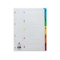 Concord Index 1-5 A4 White With Multi-Colour Tabs 00201/CS2