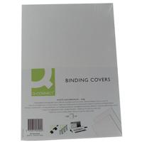 Q-Connect Binding Comb Covers Leathergrain Pk 100 White A4