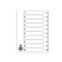 Q-Connect Index 1-10 Board Reinforced White (Pack of 25) KF01528Q