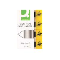Q-Connect Quick Signature Markers 20 x 45mm Yellow (Pack of 160) KF01979