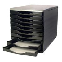 Q-CONNECT 10 DRAWER TOWER BLK GREY
