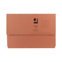 Q-Connect Document Wallet Foolscap Orange (Pack of 50) KF23014