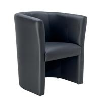 FIRST TUB CHAIR LEATHER LOOK BLACK