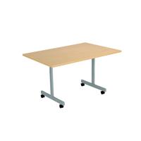 Jemini Rectangular Tilting Table 1200x700x720mm Nova Oak/Silver KF816753