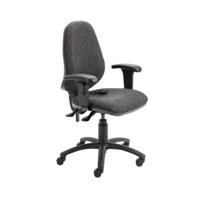First High Back Posture Chair with Adjustable Arms 640x640x990-1160mm Charcoal KF839326