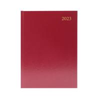 Desk Diary Day Per Page Appointments A4 Burgundy 2023 KFA41ABG23