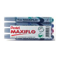 Pentel Maxiflo Whiteboard Marker Fine Bullet Tip Hanging Pack Assorted YMWL5S-4
