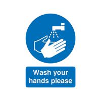 SIGNSLAB A5 WASH YR HANDS PLEASE S/A