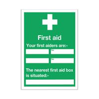 SIGN FIRST AID AND YOUR 600X450MM