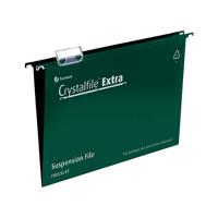Rexel Crystalfile Extra Suspension File Foolscap Green (Pk 25) 70628