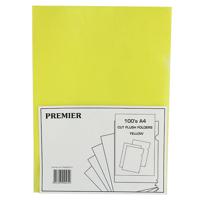 Cut Flush Folder Yellow A4 Pk 100 WX01487