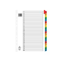 Multicoloured A4 1-20 Mylar Index WX01521