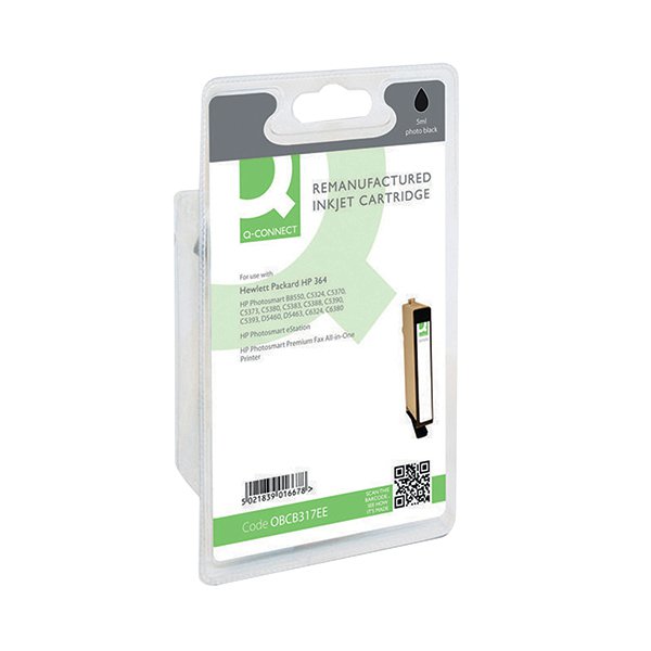 Q-Connect HP 364 Remanufactured Photo Black Inkjet Cartridge CB317EE Q-Connect HP 364 Remanufactured Photo Black Inkjet Cartridge CB317EE