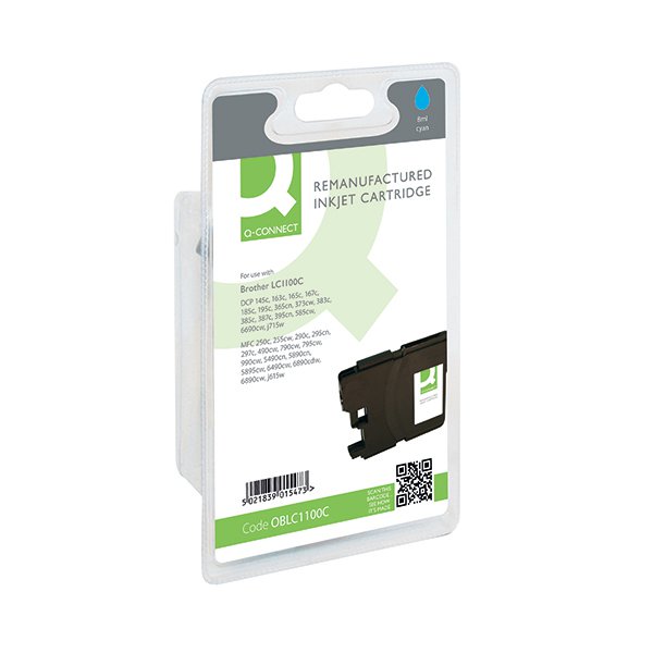 Q-Connect Brother Remanufactured Cyan Inkjet Cartridge LC1100C Q-Connect Brother Remanufactured Cyan Inkjet Cartridge LC1100C
