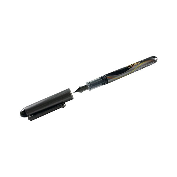 Pilot Black Ink/Metallic Grey Barrel VPen Disposable Fountain Pens (Pack of 12) SV4W-01 Pilot Black Ink/Metallic Grey Barrel VPen Disposable Fountain Pens (Pack of 12) SV4W-01