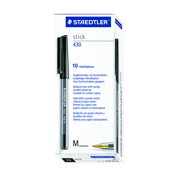 Staedtler 430 Stick Ball Point Pen Green Pack of 10 430M-5 Staedtler 430 Stick Ball Point Pen Green Pack of 10 430M-5