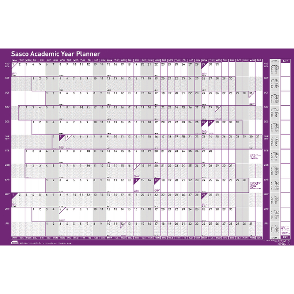 Sasco Academic Year Planner Mounted 2018 - 2019 2401870 Sasco Academic Year Planner Mounted 2018 - 2019 2401870