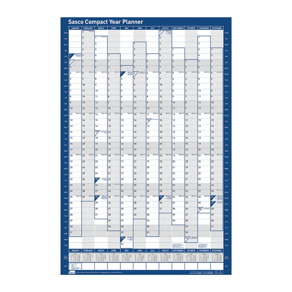 Sasco Compact Year Planner Portrait 2019 2401936 Sasco Compact Year Planner Portrait 2019 2401936