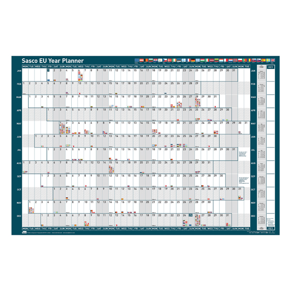 Sasco EU Year Planner Unmounted 2019 2401938 Sasco EU Year Planner Unmounted 2019 2401938