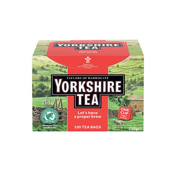 Yorkshire Tea One Cup String and Tag Tea Bags Pk100 2680UK Yorkshire Tea One Cup String and Tag Tea Bags Pk100 2680UK