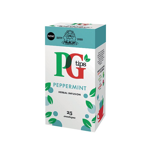 PG Tips Peppermint Envelope Tea Bags (Pack of 25) 49095601 PG Tips Peppermint Envelope Tea Bags (Pack of 25) 49095601