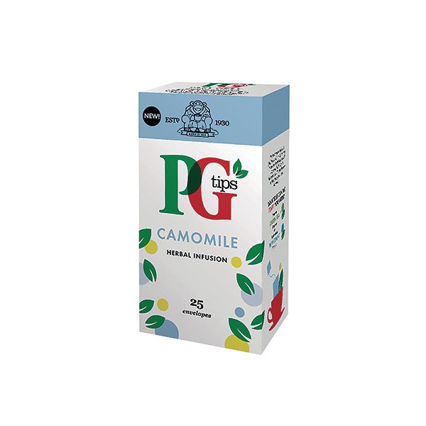 PG Tips Camomile Envelope Tea Bags (Pack of 25) 49095901 PG Tips Camomile Envelope Tea Bags (Pack of 25) 49095901