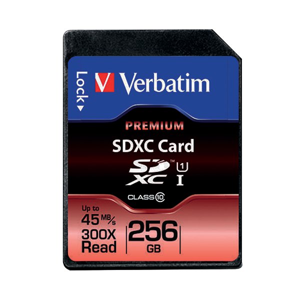 Verbatim Premium SDXC Memory Card Class 10 UHS-I U1 256GB 44026 Verbatim Premium SDXC Memory Card Class 10 UHS-I U1 256GB 44026