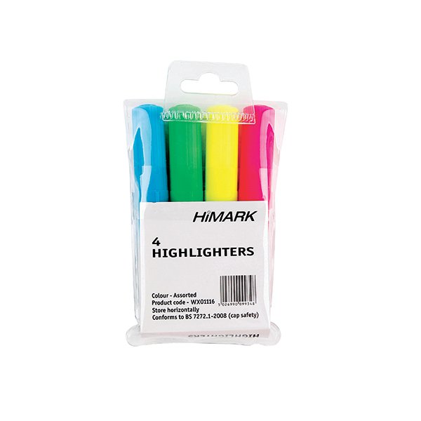 Assorted Hi-Glo Highlighters (Pack of 4) 7910WT4 Assorted Hi-Glo Highlighters (Pack of 4) 7910WT4