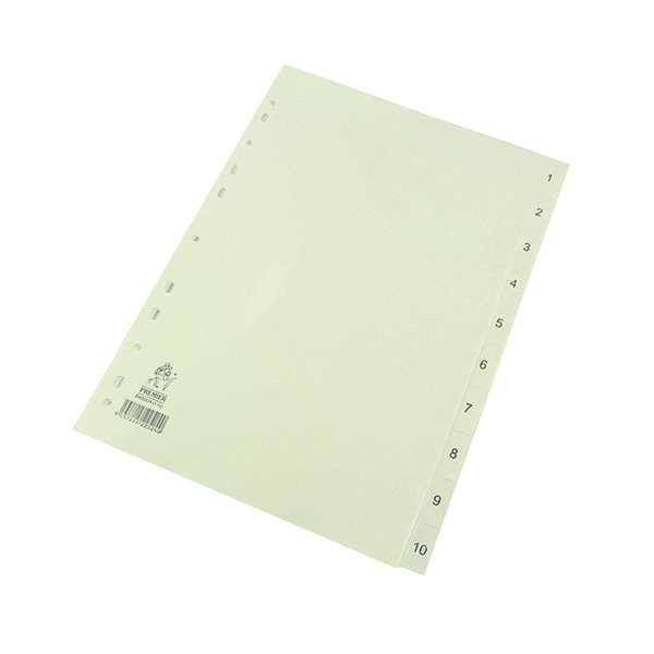 A4 White 1-10 Polypropylene Index WX01353 A4 White 1-10 Polypropylene Index WX01353