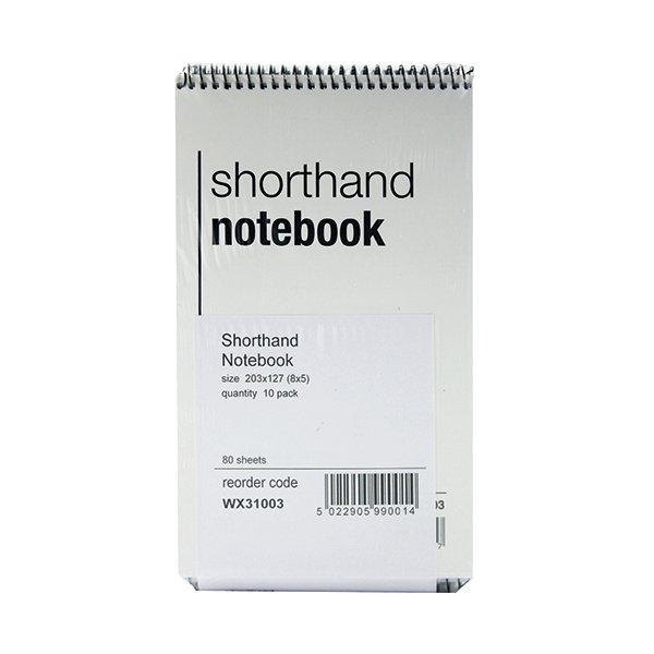 Spiral Shorthand Notebook 80 Leaf (Pack of 10) WX31003 Spiral Shorthand Notebook 80 Leaf (Pack of 10) WX31003