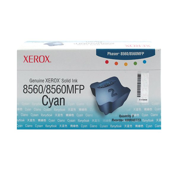 Xerox Phaser 8560 Cyan Solid Ink Stick (Pack of 3) 108R00723 Xerox Phaser 8560 Cyan Solid Ink Stick (Pack of 3) 108R00723