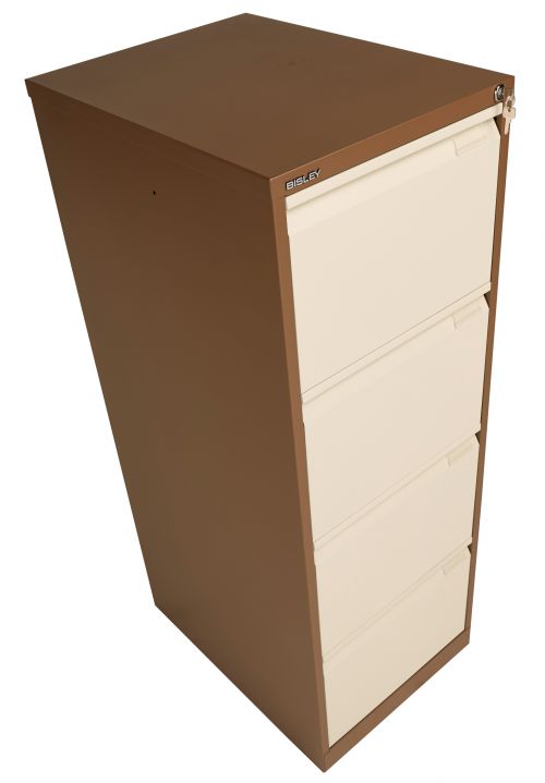 092521 Bisley Filing Cabinet 4 Drawer 470x622x1321mm Coffee